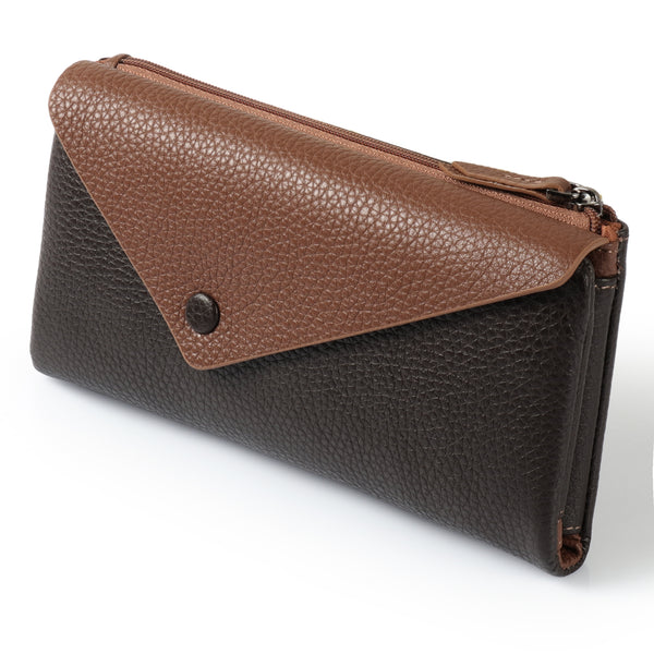Otto Angelino Top Grain Leather Envelope Wallet with Phone Compatible Slots, RFID Blocking -Unisex