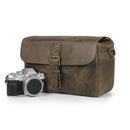 MegaGear Torres Top Grain Leather Camera Messenger Bag for Mirrorless, Instant and DSLR Cameras