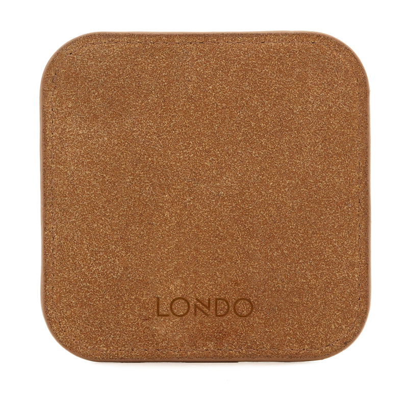 Londo Leather Coasters Set with Non-Slip Surface, Jigsaw Puzzle Leather Cup Coaster, Beverage Square Coasters with Coaster Holder (Set of 6)