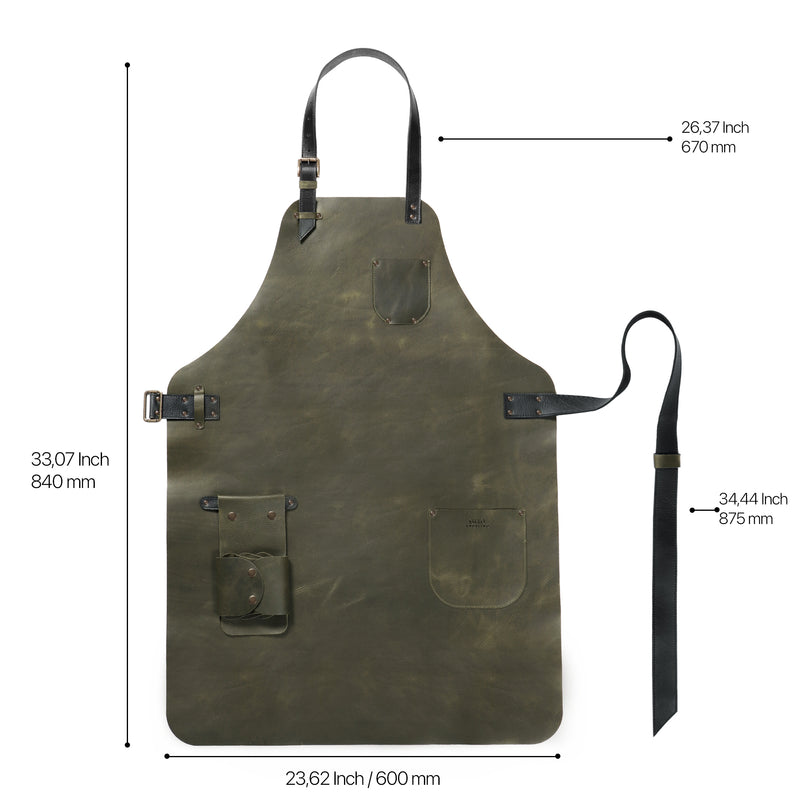 Otto Angelino Top Grain Leather Apron Woodworking, Cooking, Chef, Barista, Christmas Workshop with Tool Pockets