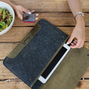 MegaGear Fine Leather and Fleece Sleeve Bag for MacBook Pro, MacBook Air and iPad Case