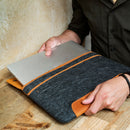 MegaGear Fine Leather and Fleece Sleeve Bag for MacBook Pro, MacBook Air and iPad Case