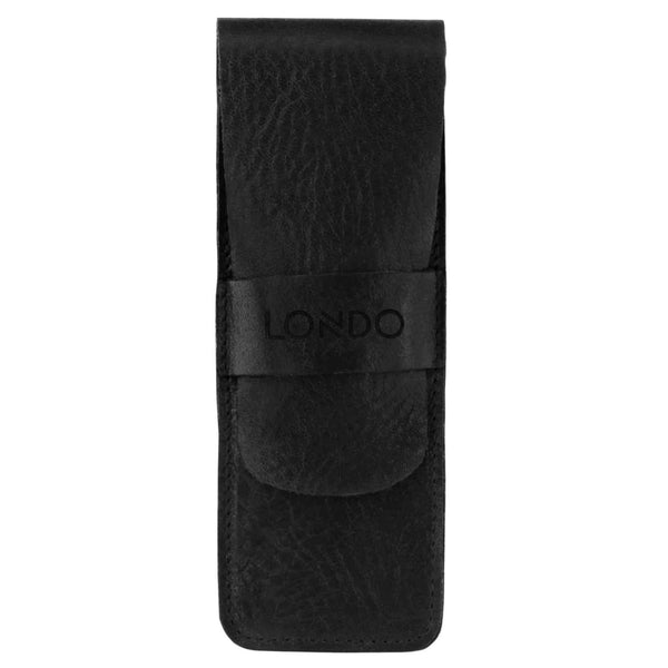 Londo Genuine Leather Pen and Pencil Case with Tuck in Flap 