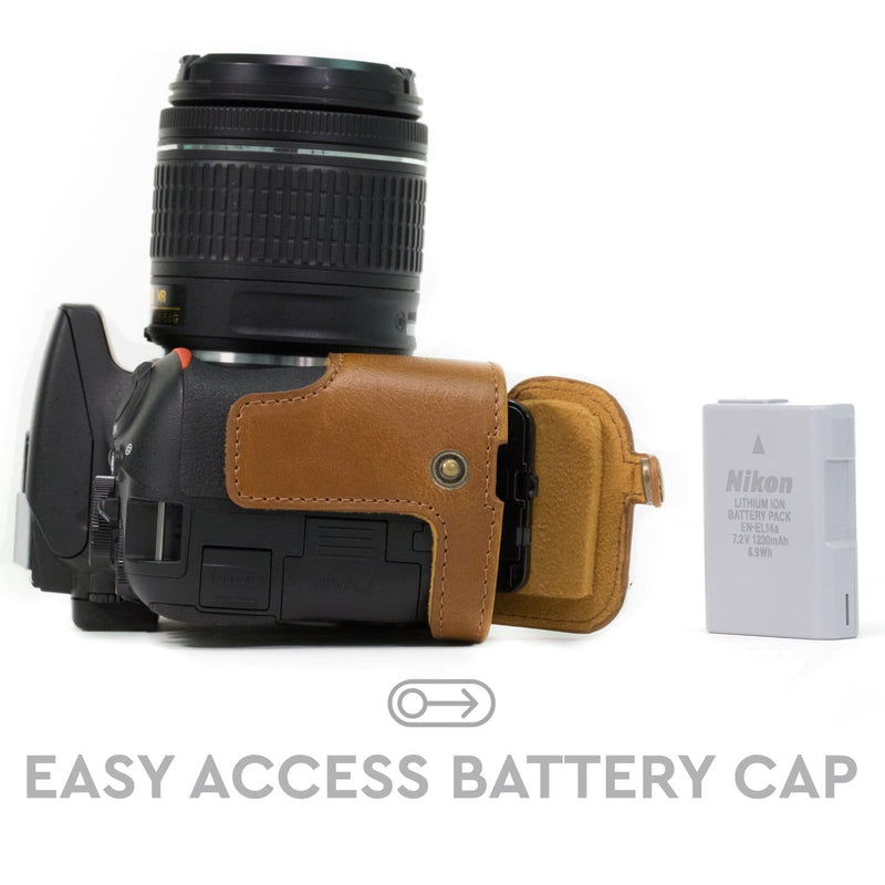 MegaGear Nikon D5600 D5500 Ever Ready Leather Camera Half 