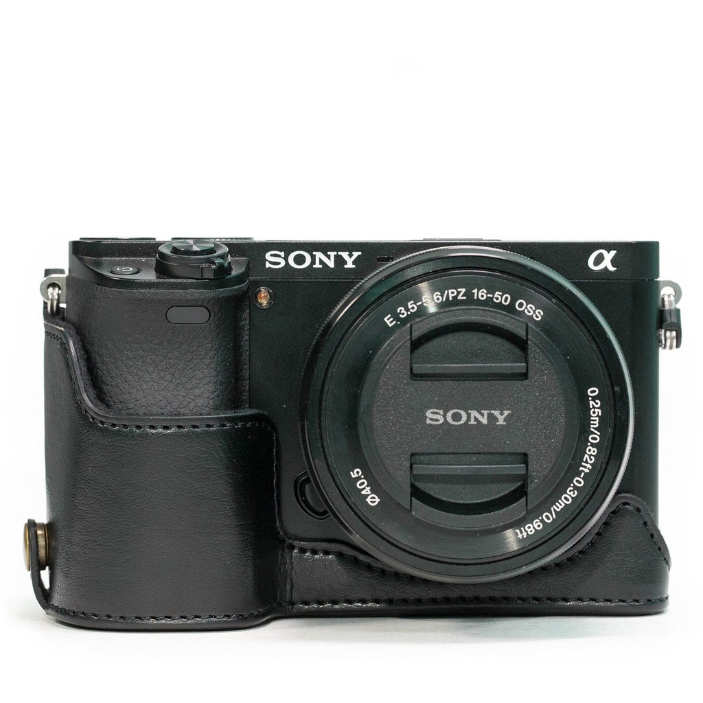 MegaGear Echt lederen cameratas voor Sony Alpha a7C II - Stijlvol en beschermend (zwart