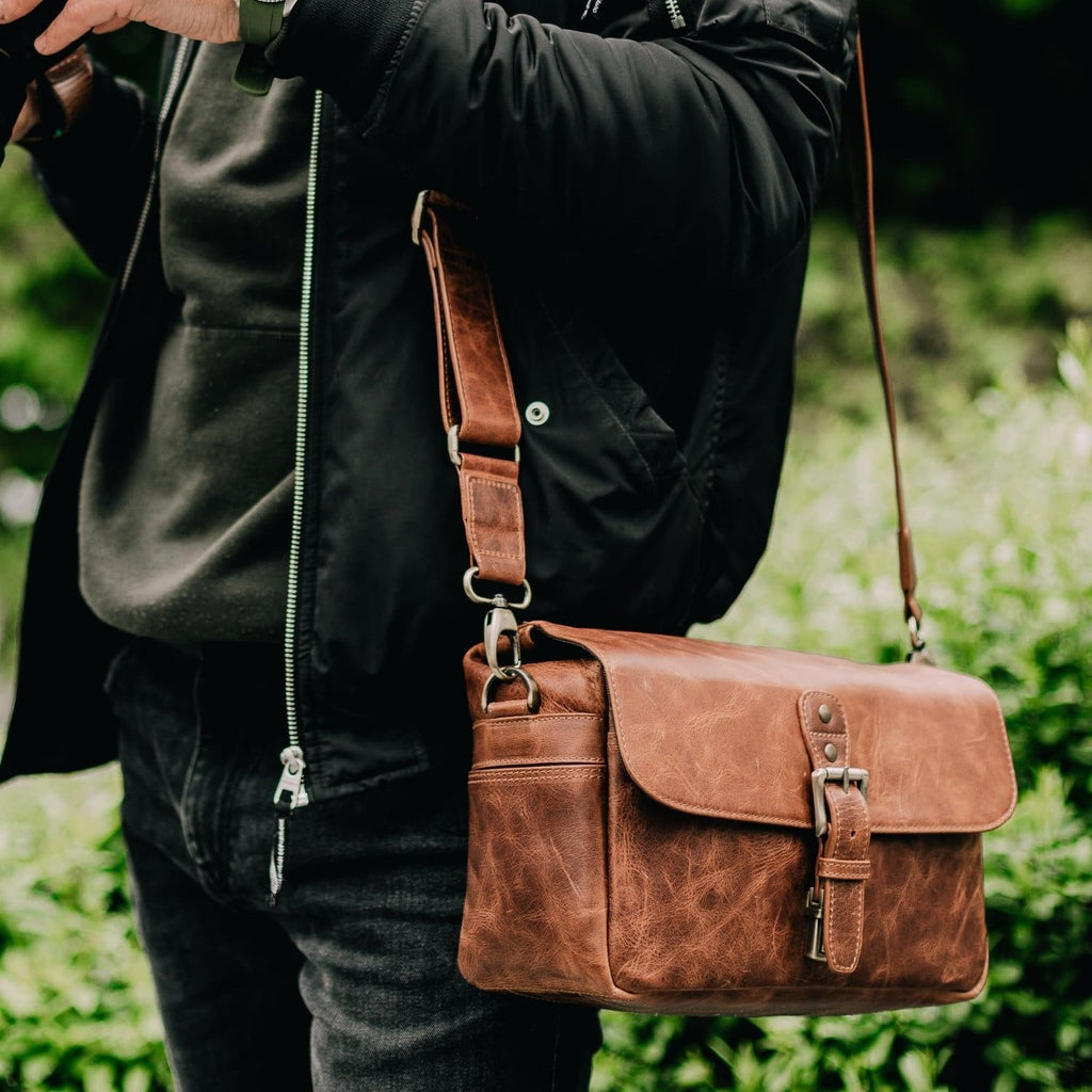 O My Bag Canvas Logo Strap - White & Cognac