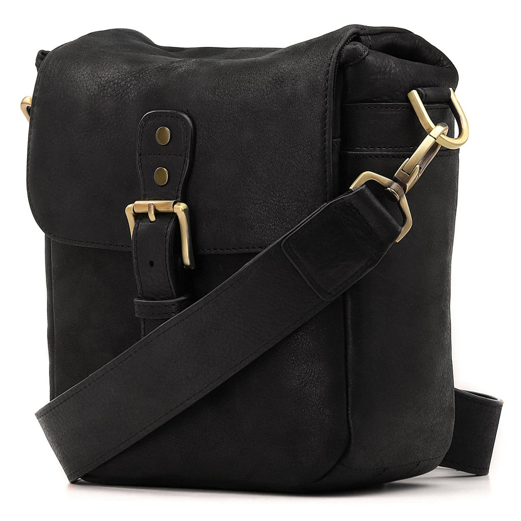 Dark Grey Leather Cross-body Bag With Green & Gold Camo Strap -  Hong  Kong