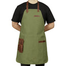 Otto Angelino Personalized Canvas Cooking Apron, Working Apron with Customization, Workshop Apron with Pockets, Woodworking Apron with Tool Pockets