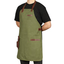 Otto Angelino Personalized Canvas Cooking Apron, Working Apron with Customization, Workshop Apron with Pockets, Woodworking Apron with Tool Pockets