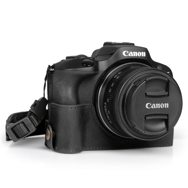 MegaGear Canon EOS R100 Ever Ready Genuine Leather Camera Half Case