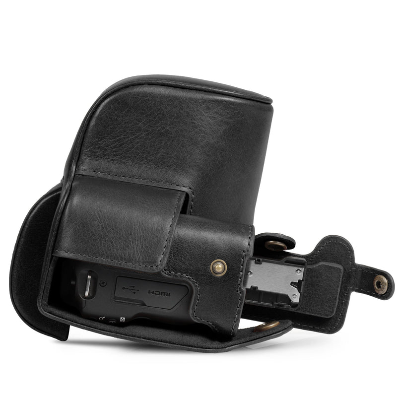 MegaGear Canon EOS R100 (18-45 mm) Ever Ready Genuine Leather Camera Case - Stylish and Protective