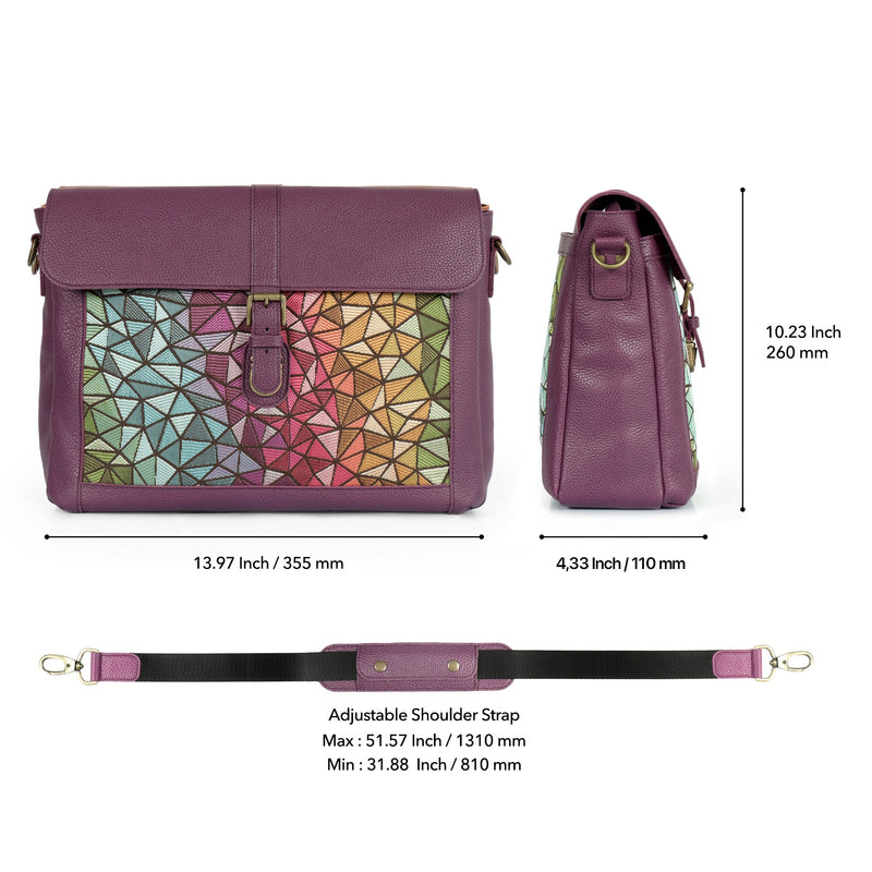 Londo Zion Personalized Real Leather Messenger Bag, MacBook Pro 16, 15 inch - 14, 13 inch Leather Sleeve, Laptop Bag with Unique Design, Unisex Travel Bag