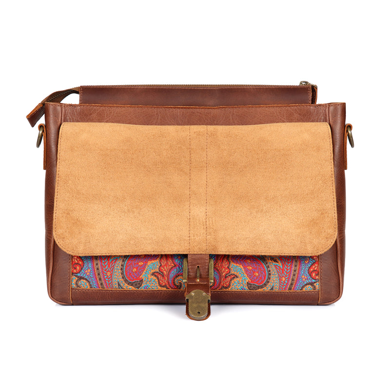 Londo Zion Personalized Real Leather Messenger Bag, MacBook Pro 15 inch - 13 inch Leather Sleeve, Laptop Bag with Unique Design, Unisex Travel Bag