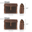 Londo Zion Personalized Real Leather Messenger Bag, MacBook Pro 16, 15 inch - 14, 13 inch Leather Sleeve, Laptop Bag with Unique Design, Unisex Travel Bag