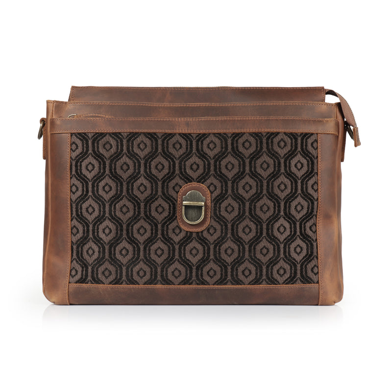 Londo Zion Personalized Real Leather Messenger Bag, MacBook Pro 16, 15 inch - 14, 13 inch Leather Sleeve, Laptop Bag with Unique Design, Unisex Travel Bag