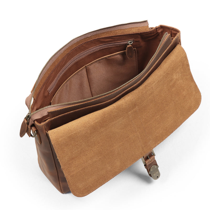Londo Zion Personalized Real Leather Messenger Bag, MacBook Pro 16, 15 inch - 14, 13 inch Leather Sleeve, Laptop Bag with Unique Design, Unisex Travel Bag