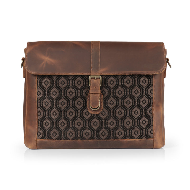 Londo Zion Personalized Real Leather Messenger Bag, MacBook Pro 16, 15 inch - 14, 13 inch Leather Sleeve, Laptop Bag with Unique Design, Unisex Travel Bag