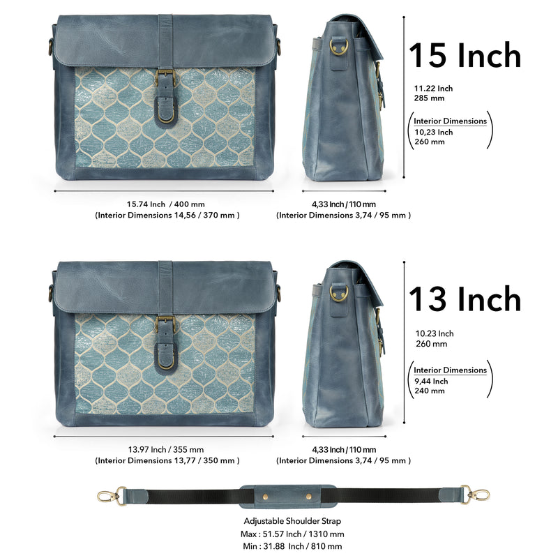 Londo Zion Personalized Real Leather Messenger Bag, MacBook Pro 16, 15 inch - 14, 13 inch Leather Sleeve, Laptop Bag with Unique Design, Unisex Travel Bag