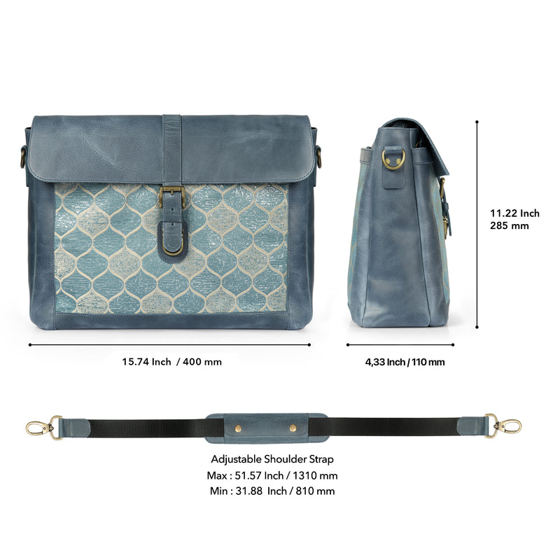 Londo Zion Personalized Real Leather Messenger Bag, MacBook Pro 16, 15 inch - 14, 13 inch Leather Sleeve, Laptop Bag with Unique Design, Unisex Travel Bag