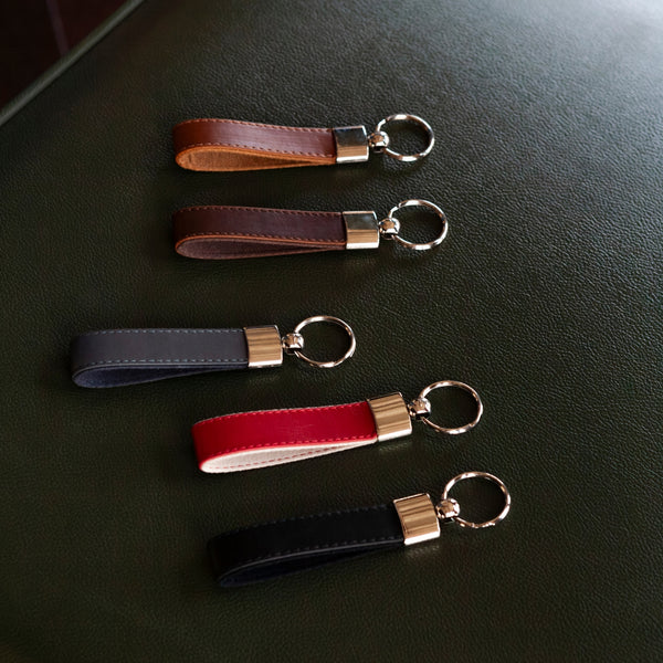 Leather Personalized Keychains - Custom Leather Key Chains, Engraved Elegant Keyrings with Sturdy Rings for Keys