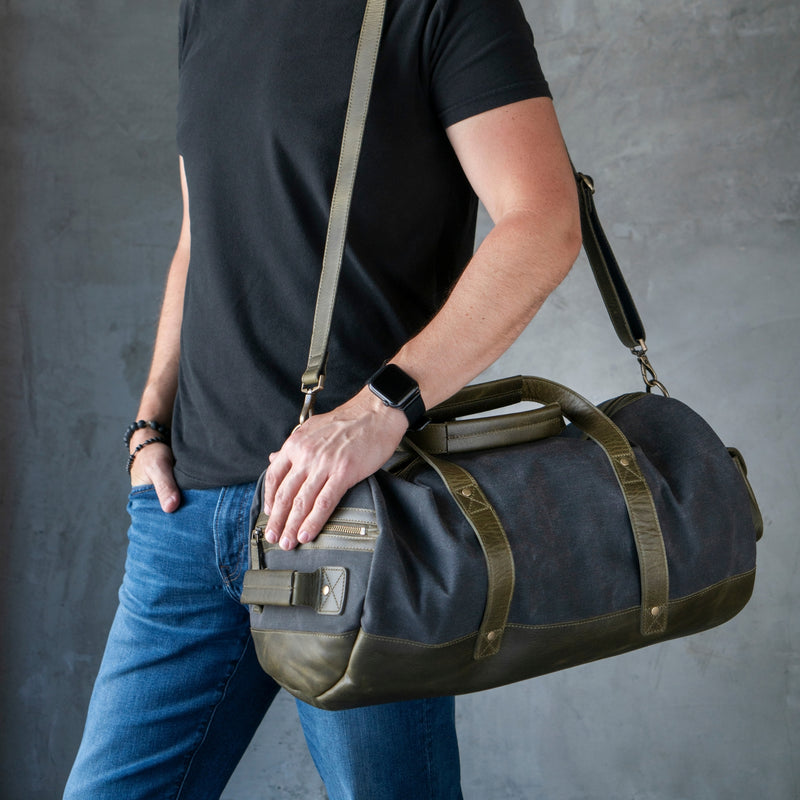 Londo Canvas Duffel Bag - Vintage Retro Travel Bag Overnight Weekender Bag Carry-On Luggage Bag with Adjustable Shoulder Strap & Interior Pocket - Stylish Gym Bag for Men & Women