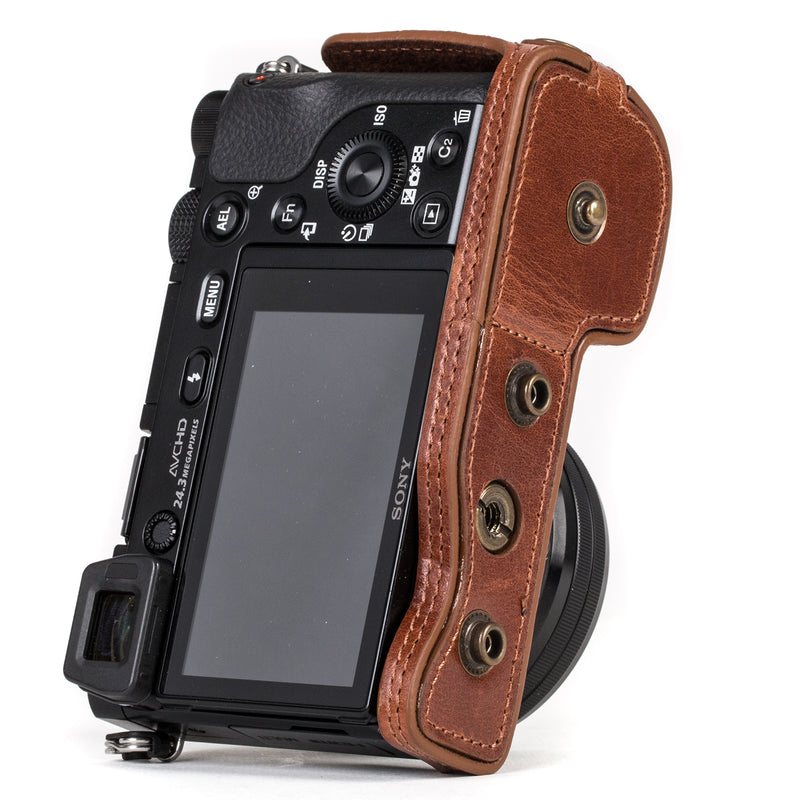 MegaGear Sony Alpha A6300, A6000 (16-50 mm) Ever Ready Top Grain Leather Camera Case and Strap