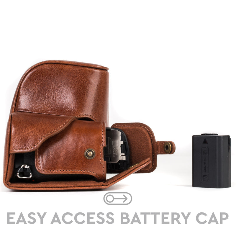 MegaGear Sony Alpha A6300, A6000 (16-50 mm) Ever Ready Top Grain Leather Camera Case and Strap