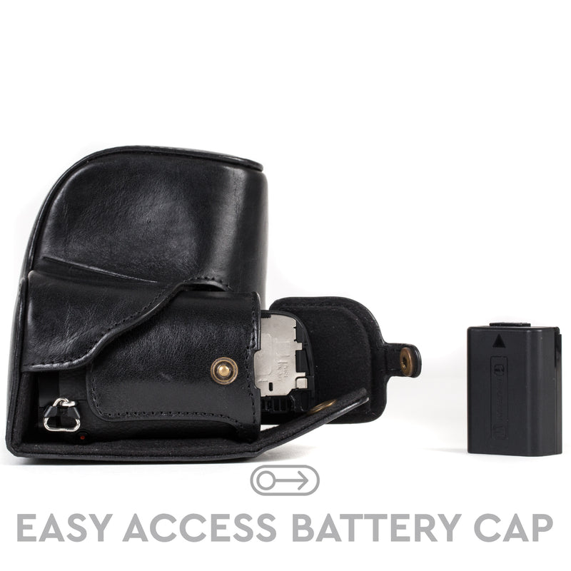 MegaGear Sony Alpha A6300, A6000 (16-50 mm) Ever Ready Top Grain Leather Camera Case and Strap