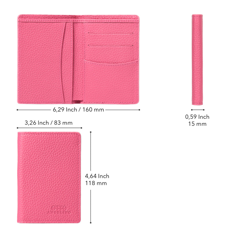 Otto Angelino Bifold Leather Wallet, Passport Style, ID, Bank Cards, Cash, RFID Blocking