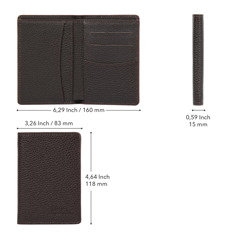 Otto Angelino Bifold Leather Wallet, Passport Style, ID, Bank Cards, Cash, RFID Blocking