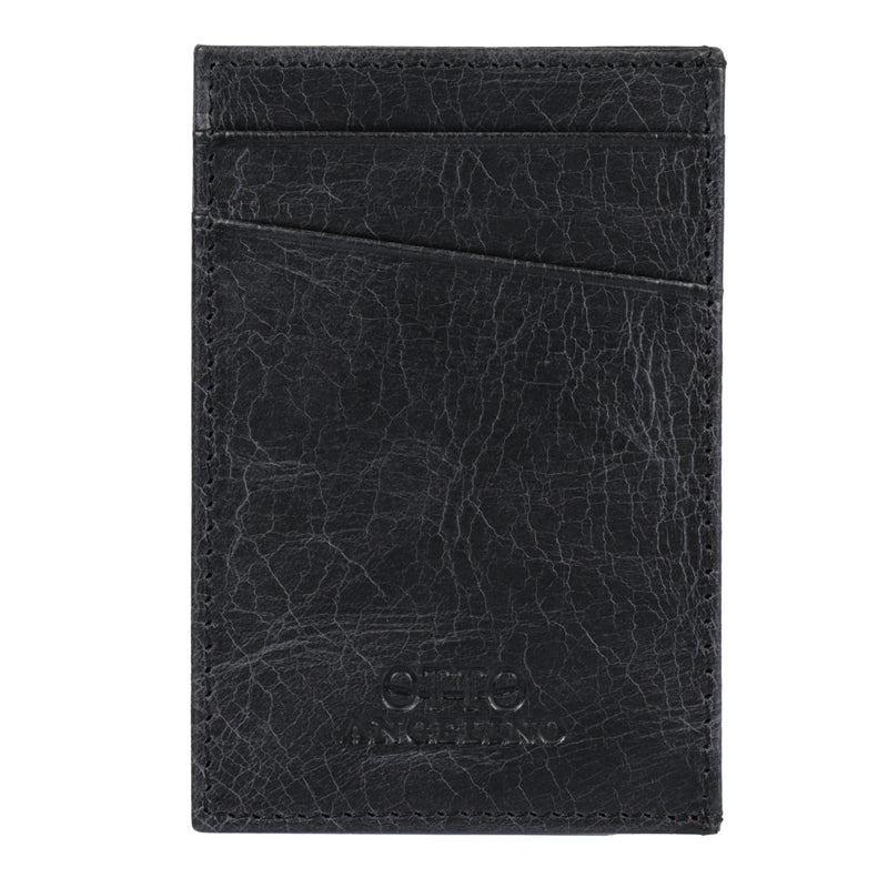 Otto Angelino Top Grain Leather Minimalist Wallet Bank Cards, Money, Driver's License, Unisex