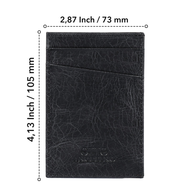 Otto Angelino Top Grain Leather Minimalist Wallet Bank Cards, Money, Driver's License, Unisex