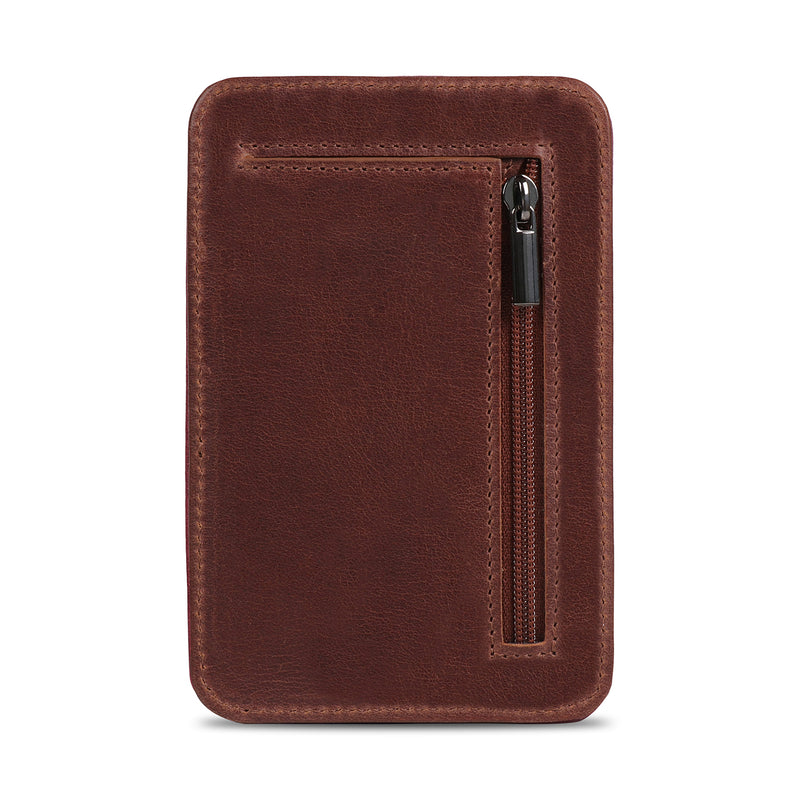 Otto Angelino Italian Top Grain Leather Minimalist Men Wallet, Slim, Credit Card Holder, Zippered Coin Slot, RFID Blocking