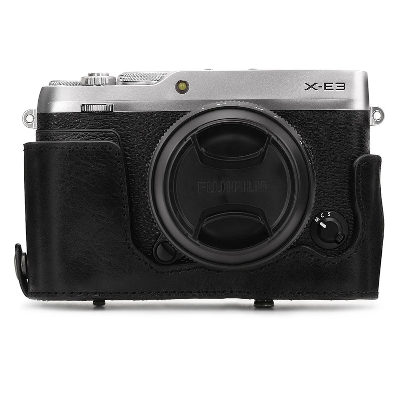 MegaGear Fujifilm X-E3 (23mm & 18-55mm) Ever Ready Top Grain Leather Camera Case and Strap