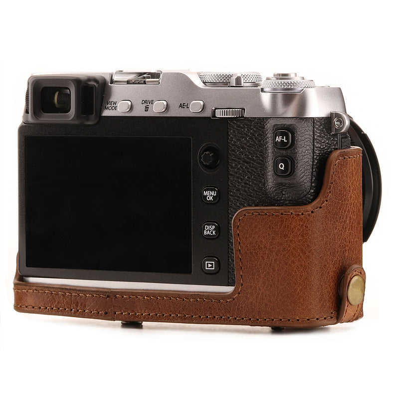 MegaGear Fujifilm X-E3 (23mm & 18-55mm) Ever Ready Top Grain Leather Camera Case and Strap