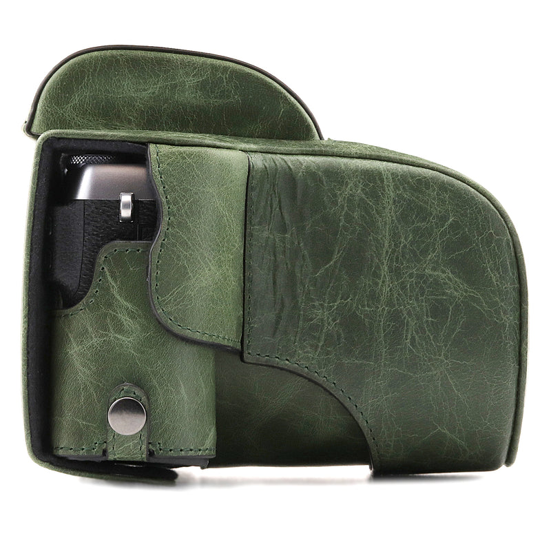 MegaGear Fujifilm X-E3 (23mm & 18-55mm) Ever Ready Top Grain Leather Camera Case and Strap