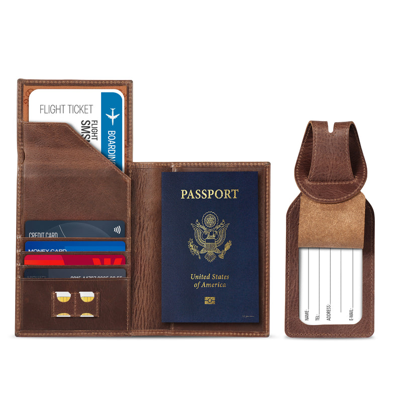 Passport Holder Passport Cover Leather ID Case Travel Passport