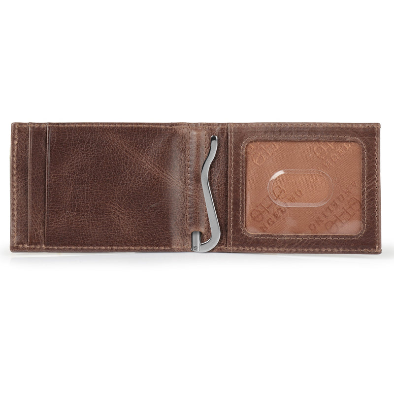Otto Angelino Top Grain Leather Wallet with Money Clip, RFID Blocking, Unisex