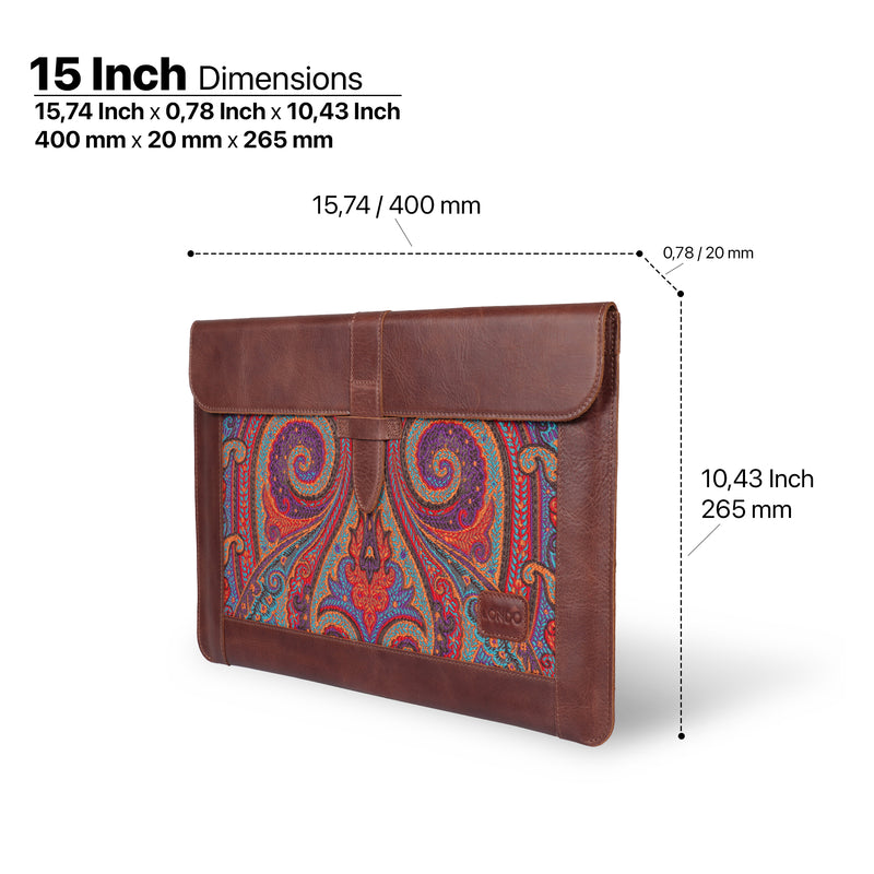 Londo Top Grain Leather Sleeve, Bohemian Bag for MacBook Pro, MacBook Air and iPad Case