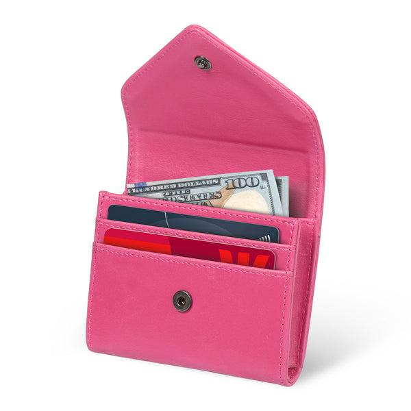 Otto Angelino Leather Coin and Credit Card Organizer, RFID Blocking, Unisex