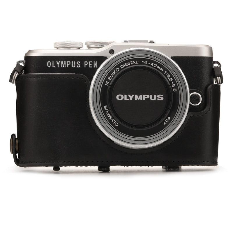 MegaGear Olympus PEN E-PL10, PEN E-PL9 (14-42mm) Ever Ready Leather Camera Case and Strap