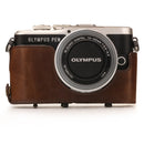 MegaGear Olympus PEN E-PL10, PEN E-PL9 (14-42mm) Ever Ready Leather Camera Case and Strap