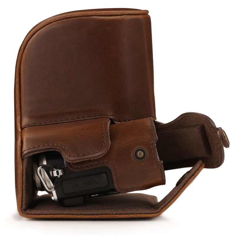 MegaGear Olympus PEN E-PL10, PEN E-PL9 (14-42mm) Ever Ready Leather Camera Case and Strap