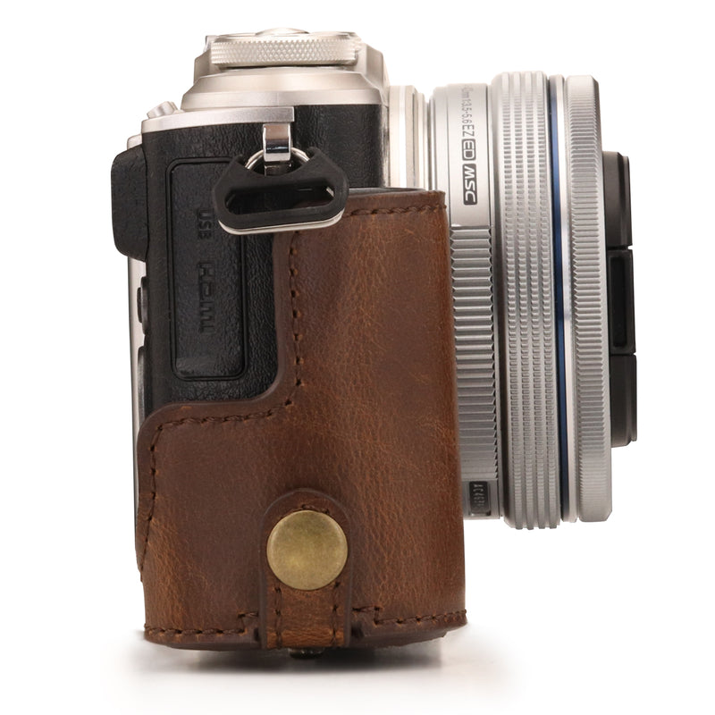 MegaGear Olympus PEN E-PL10, PEN E-PL9 (14-42mm) Ever Ready Leather Camera Case and Strap