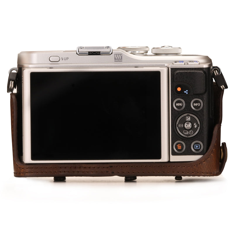 MegaGear Olympus PEN E-PL10, PEN E-PL9 (14-42mm) Ever Ready Leather Camera Case and Strap