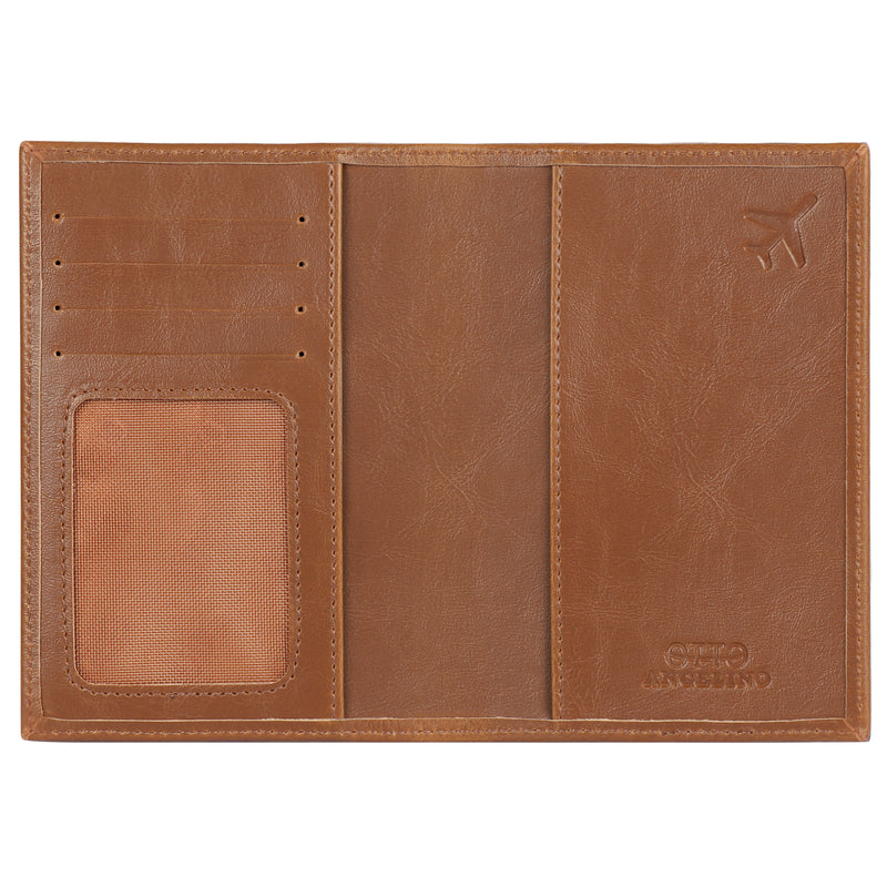 Otto Angelino Slim Passport Wallet with RFID Blocking, Leather Passport and Card Holder, Unisex Design Travel Wallets