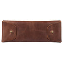 Londo Top Grain Leather Pen Case with Metal Snap Fastener, Pencil Pouch Stationery Bag
