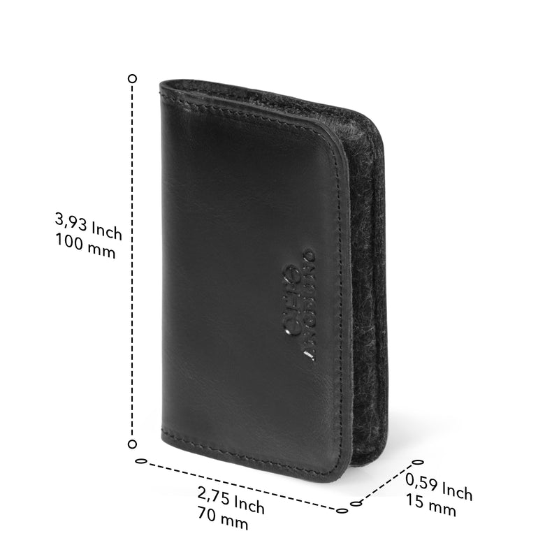 Otto Angelino Top Grain Leather Minimalist Wallet, Bank Cards, Money, Driver's License