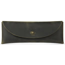 Londo Top Grain Leather Pen Case with Metal Snap Fastener, Pencil Pouch Stationery Bag