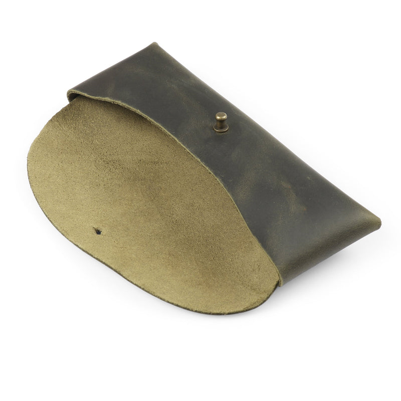 Londo Top Grain Leather Pen Case with Metal Snap Fastener Pencil